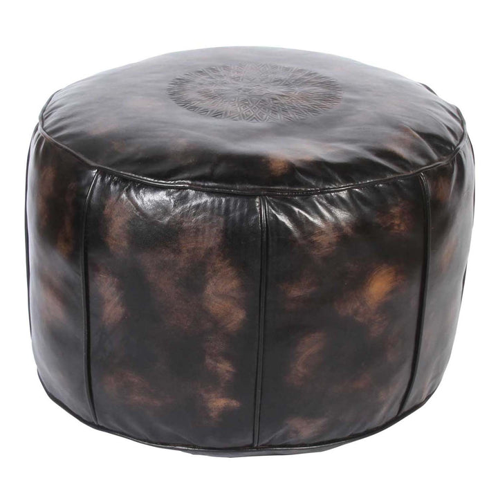 Moroccan leather seat cushion Asli Brown