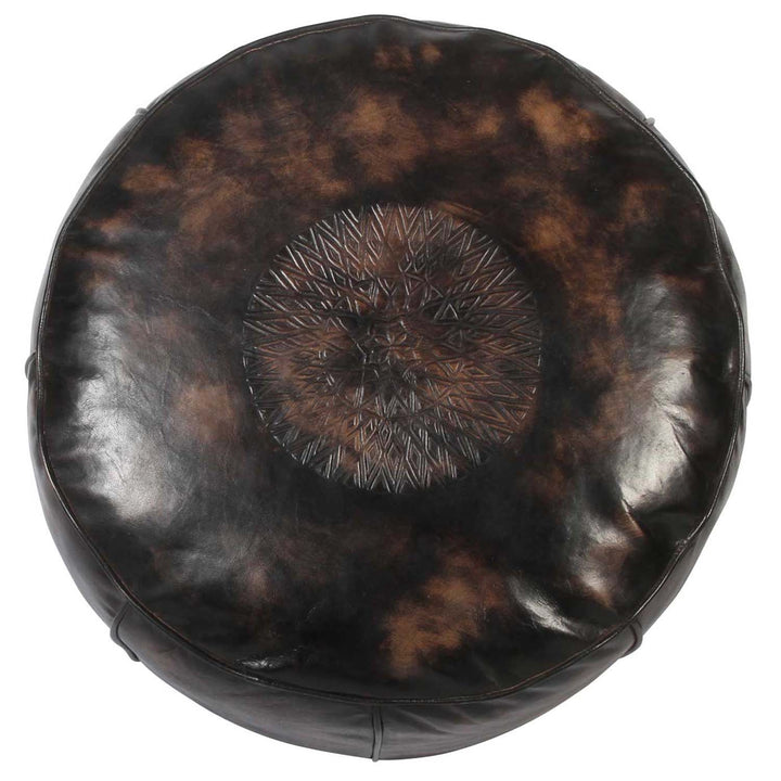 Moroccan leather seat cushion Asli Brown