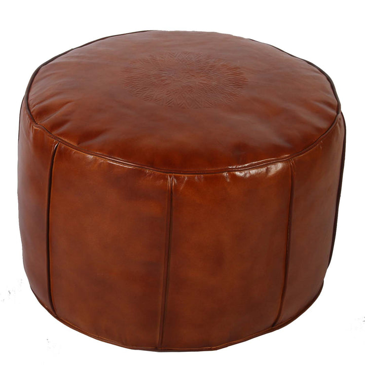 Moroccan leather seat cushion Asli Caramel
