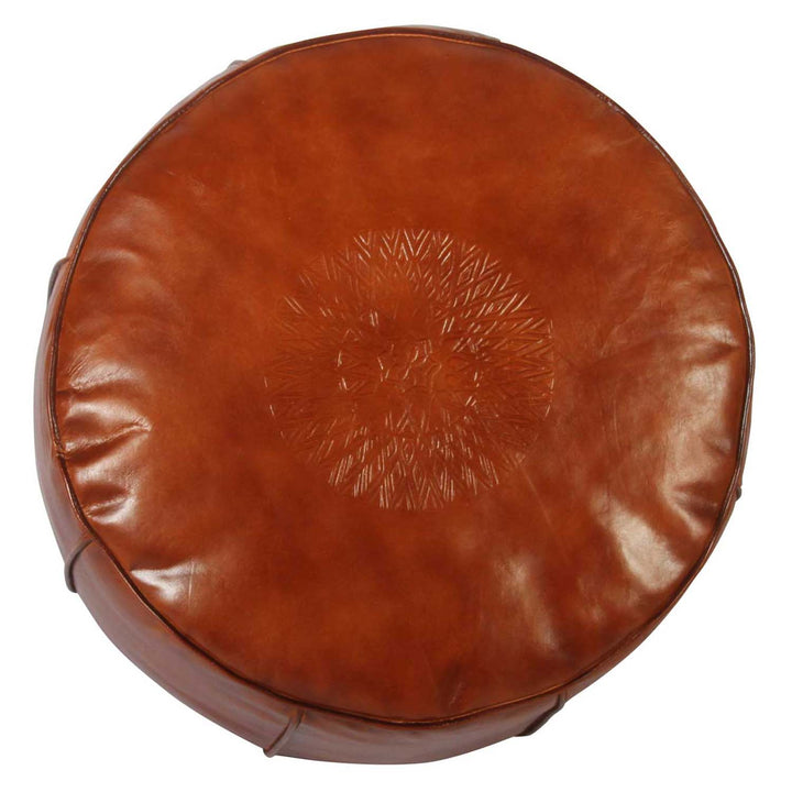 Moroccan leather seat cushion Asli Caramel