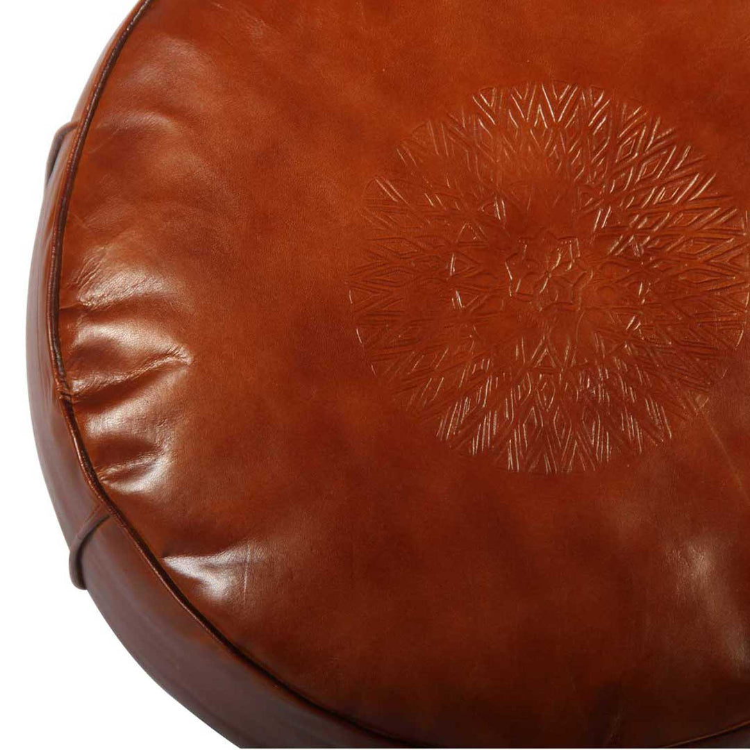 Moroccan leather seat cushion Asli Caramel