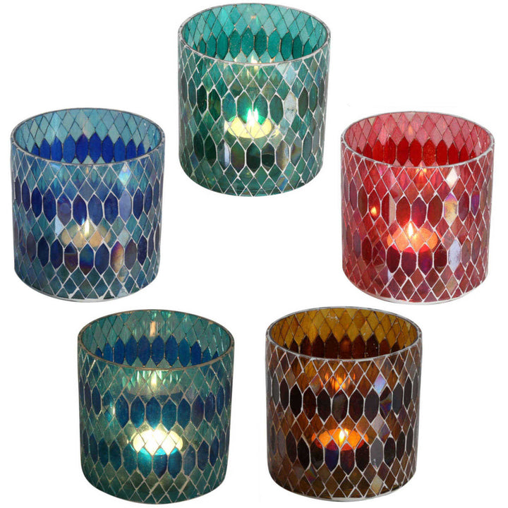 Moroccan mosaic lantern Rayan M set of 5