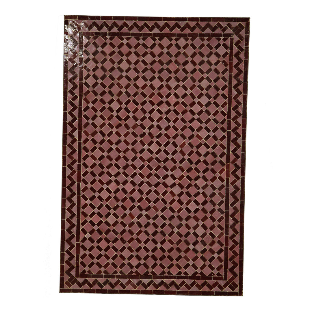 Mosaic dining table 120x80 Bordeaux tile