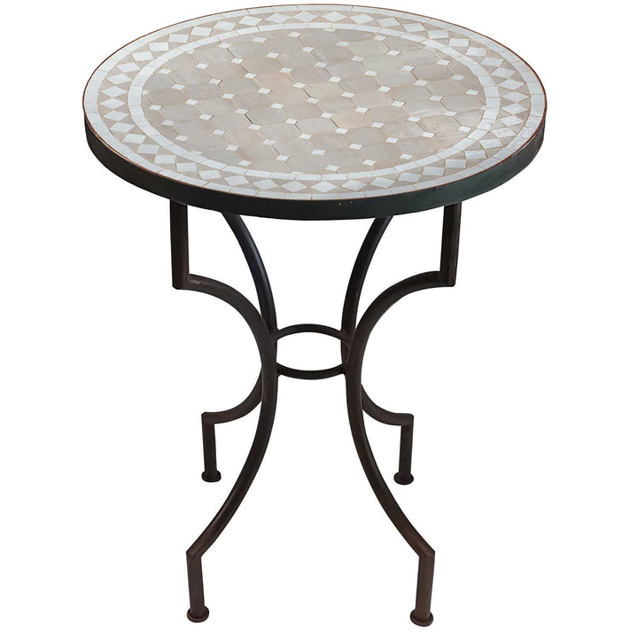 Mosaic table D60 White/Diamond Glazed