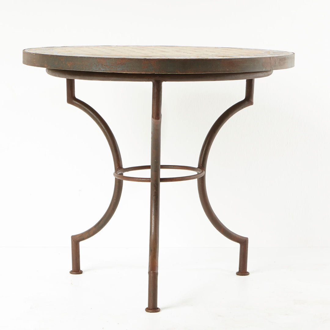 Mosaic bistro table, round, 70 cm, Ankabut brown