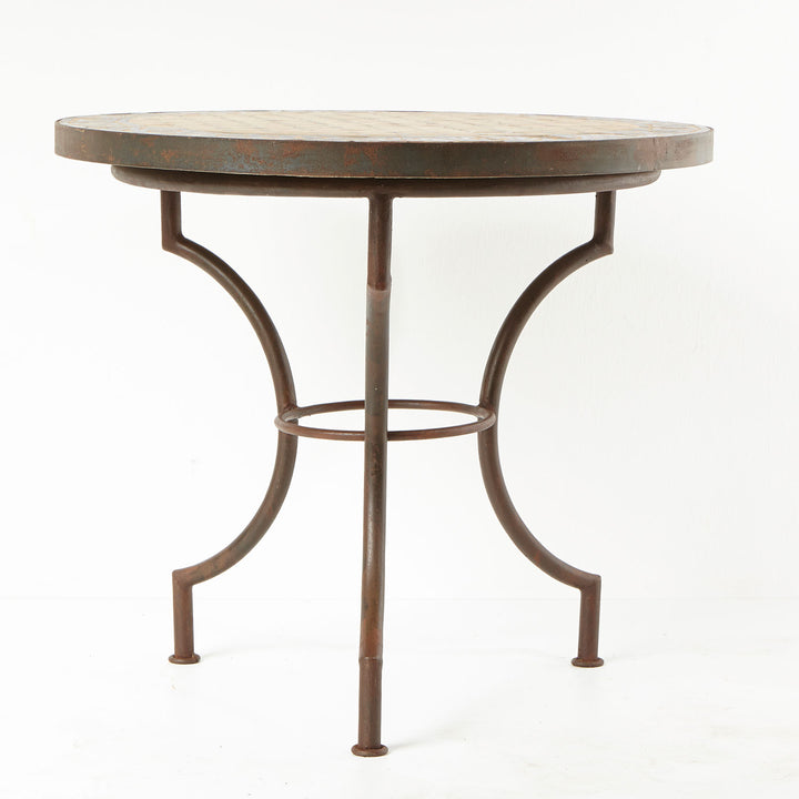 Mosaic bistro table, round, 70 cm, Ankabut brown