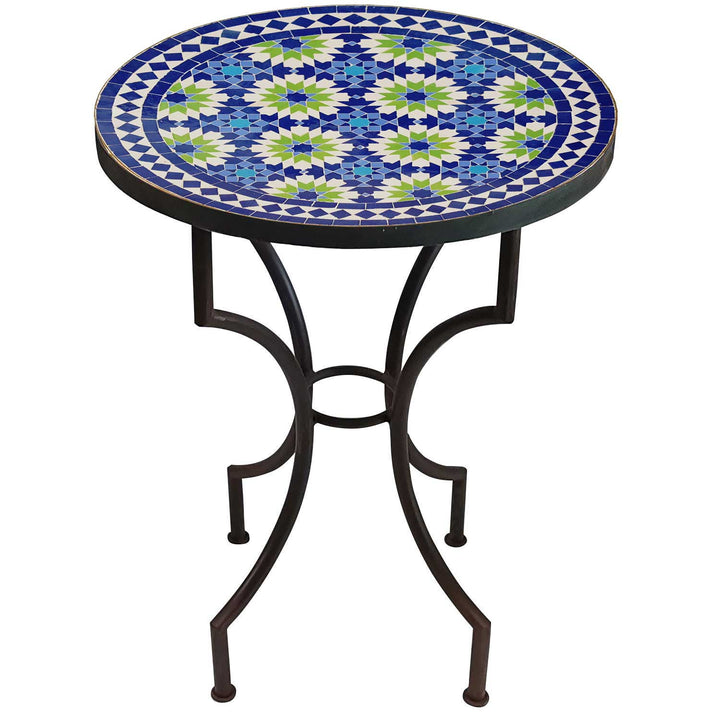 Ankabut Blue Round Mosaic Table