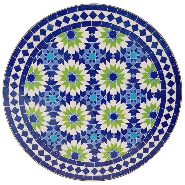Ankabut Blue Round Mosaic Table