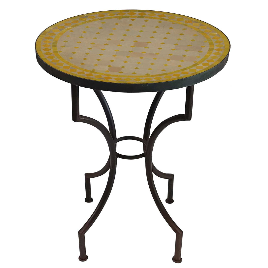 Mosaic table - Round - M60 Yellow/Rhombus