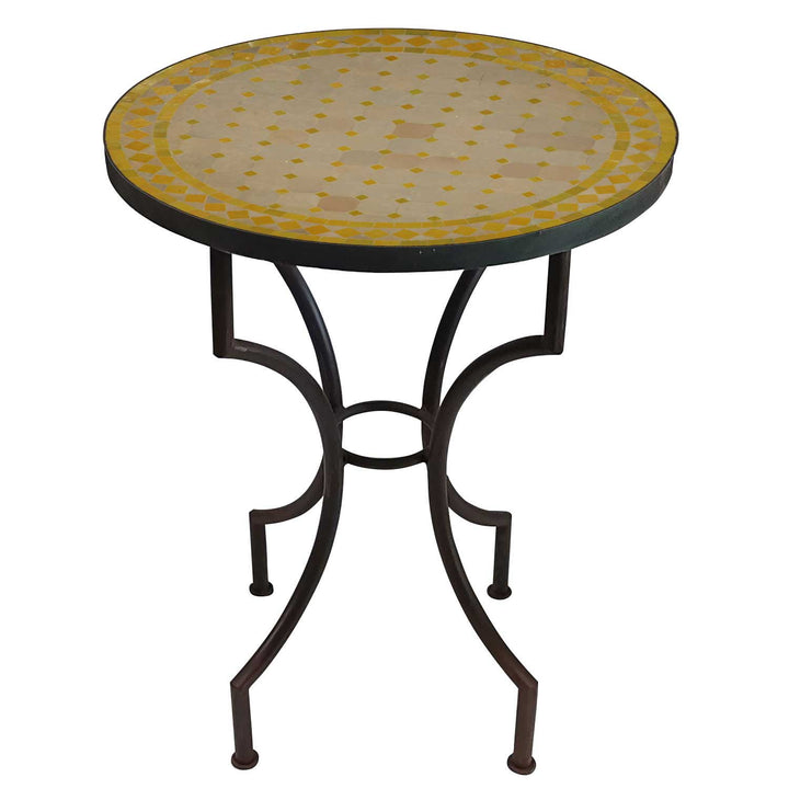 Mosaic table - Round - M60 Yellow/Rhombus