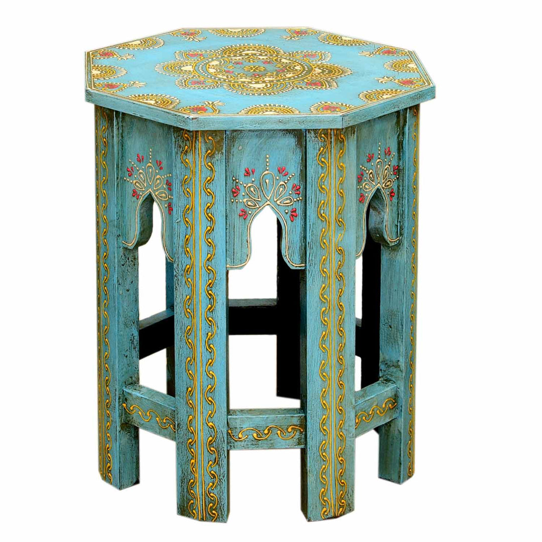 Saada Blue Oriental Side Tables, Set of 2
