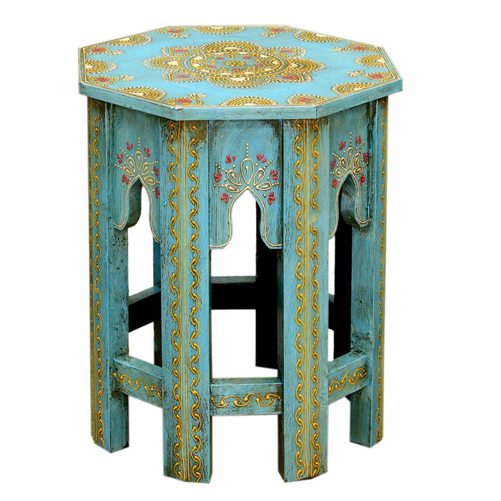 Saada Blue Oriental Side Tables, Set of 2