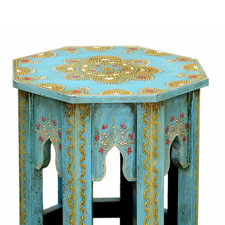 Saada Blue Oriental Side Tables, Set of 2