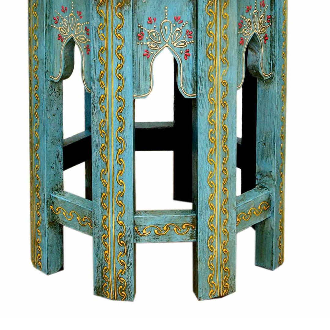 Saada Blue Oriental Side Tables, Set of 2