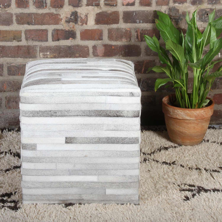Patchwork fur stool Liem