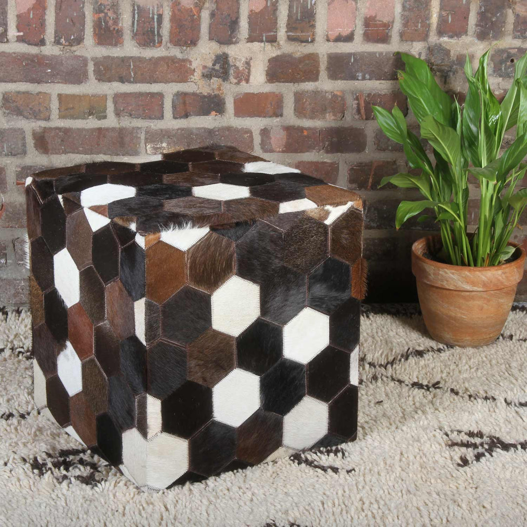 Vanita patchwork leather seat cushion