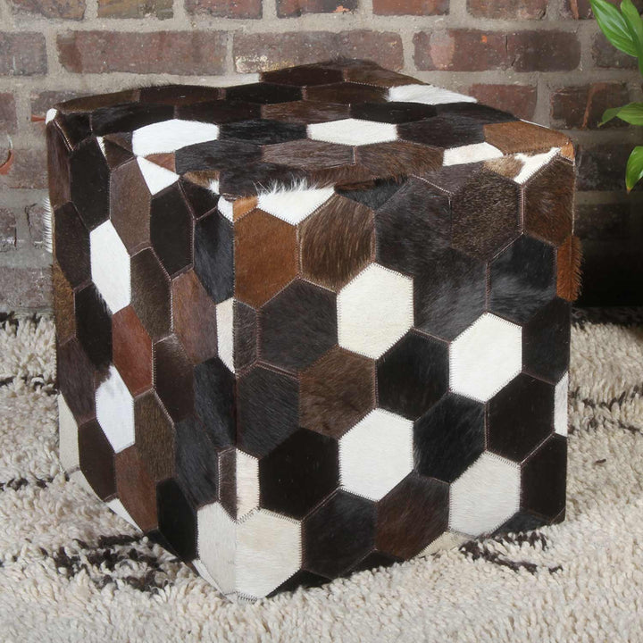 Vanita patchwork leather seat cushion