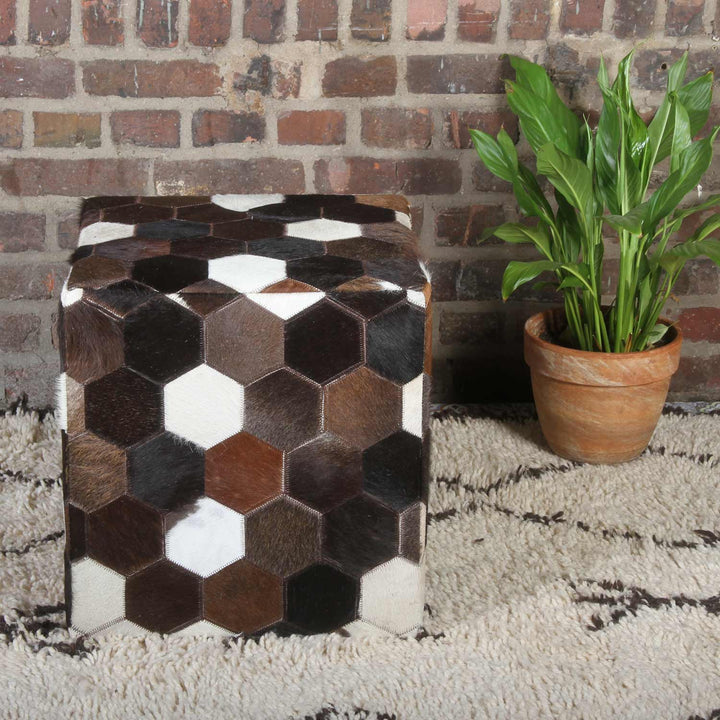 Vanita patchwork leather seat cushion
