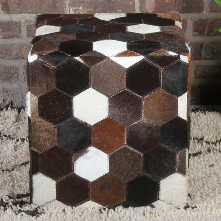 Vanita patchwork leather seat cushion