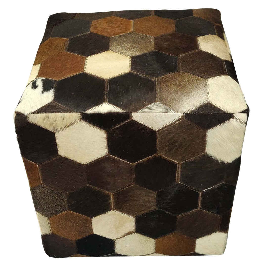 Vanita patchwork leather seat cushion