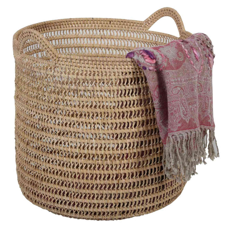 Eda natural rattan basket with handle
