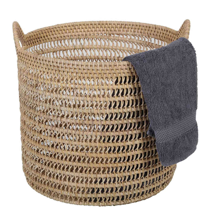 Eda natural rattan basket with handle