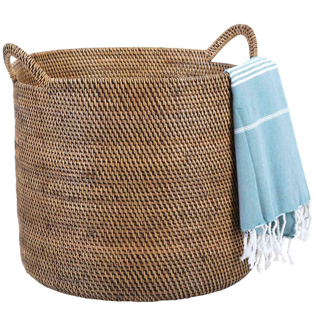 Elie Brown rattan basket with handle