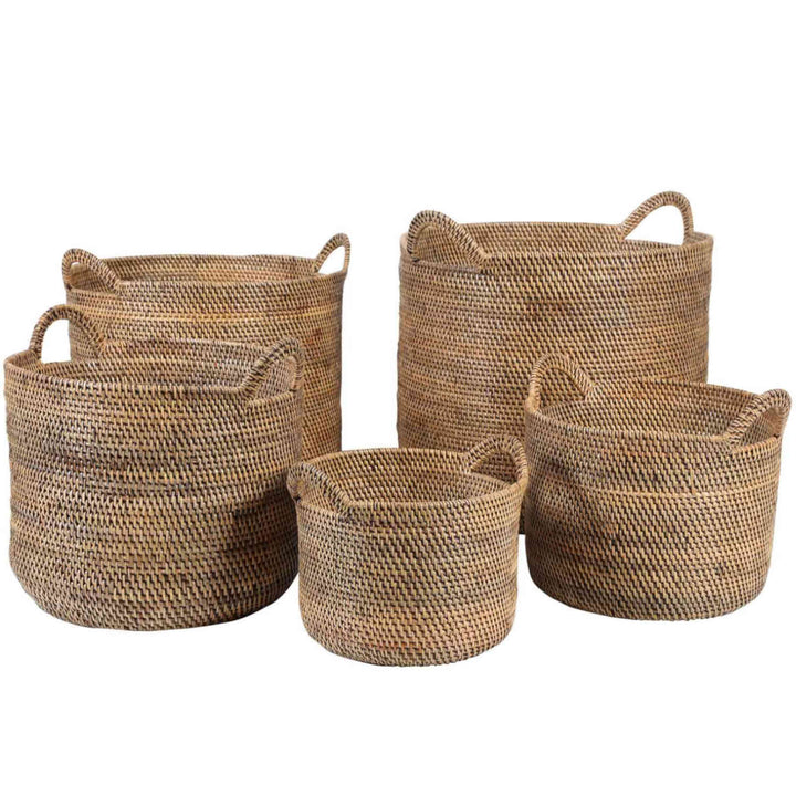 Elie Brown rattan basket with handle