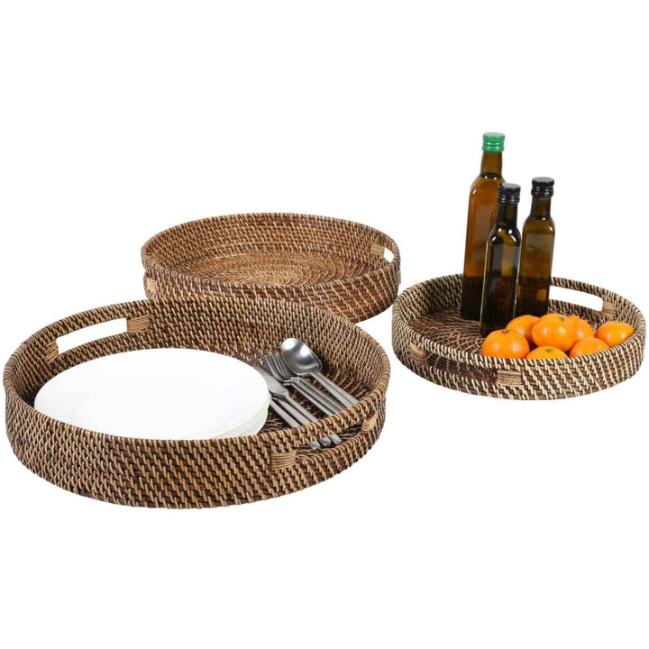 Rattan tray Bea round