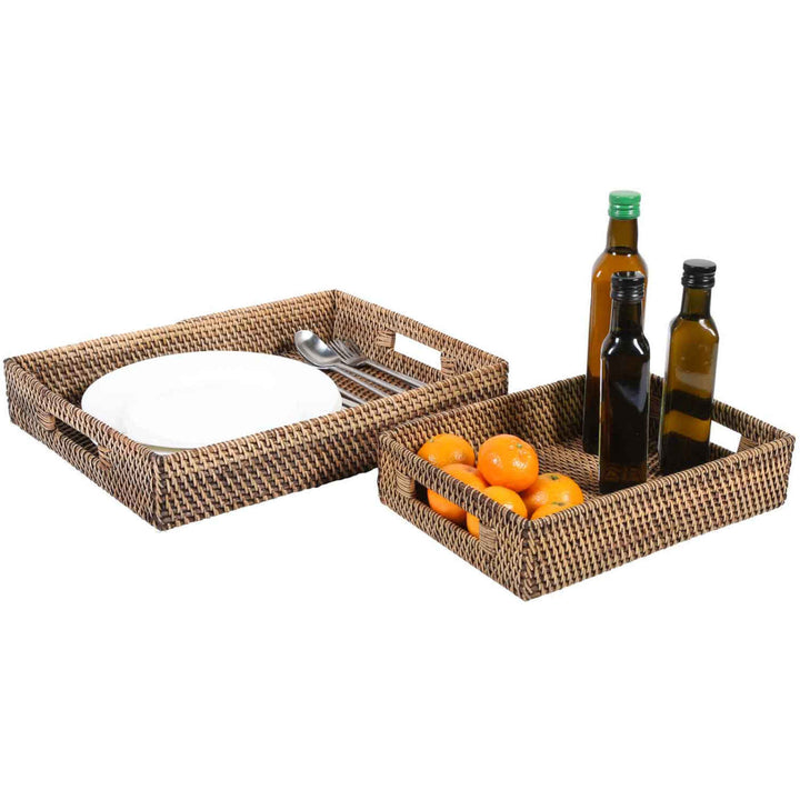 Lisa rectangular rattan tray