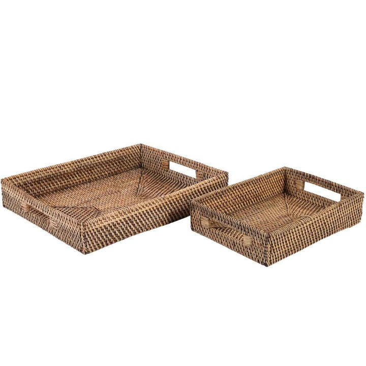Lisa rectangular rattan tray