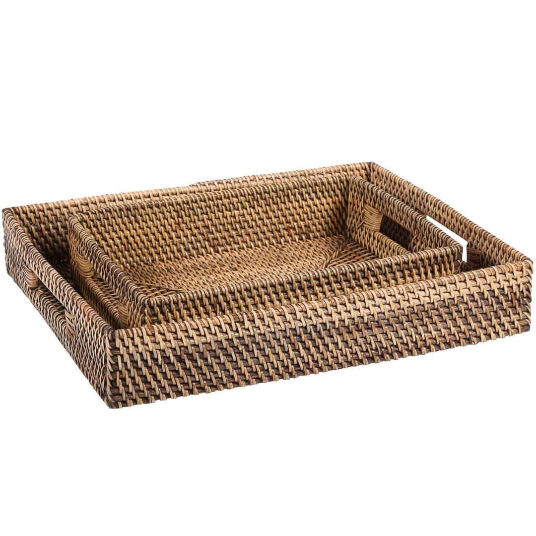 Lisa rectangular rattan tray