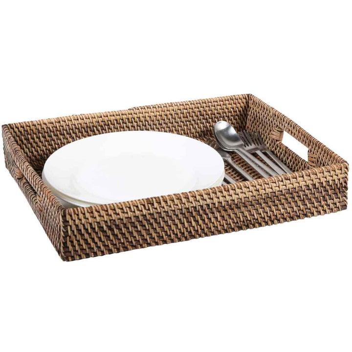 Lisa rectangular rattan tray