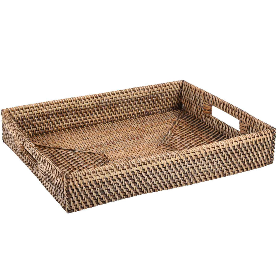 Lisa rectangular rattan tray