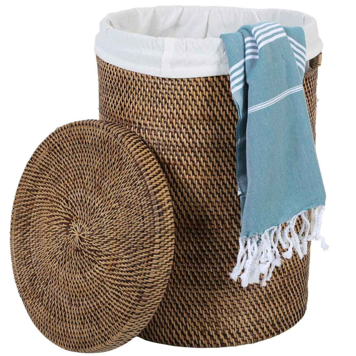 Rattan laundry basket Cleo Brown