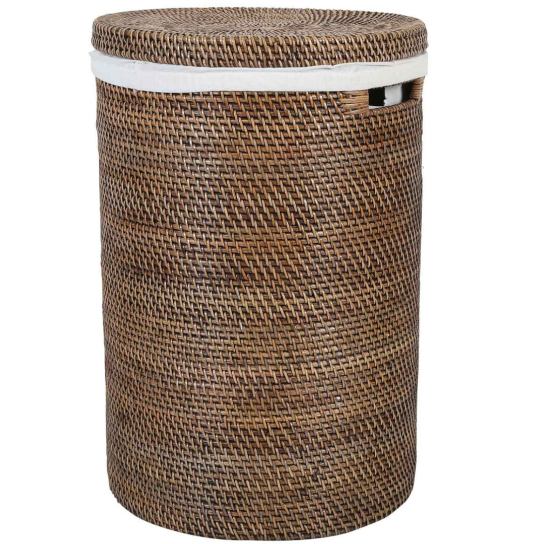 Rattan laundry basket Cleo Brown