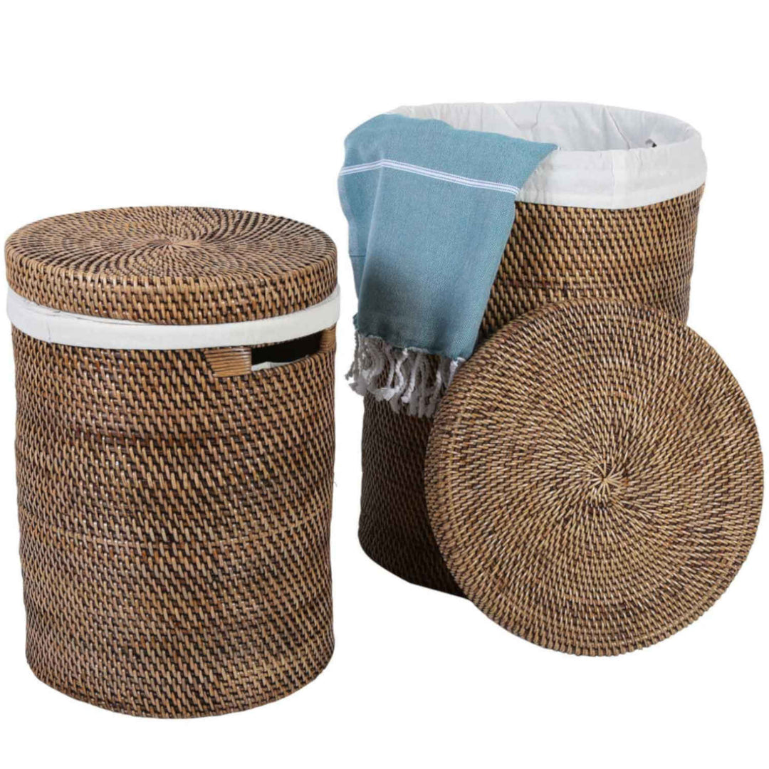 Rattan laundry basket Cleo Brown