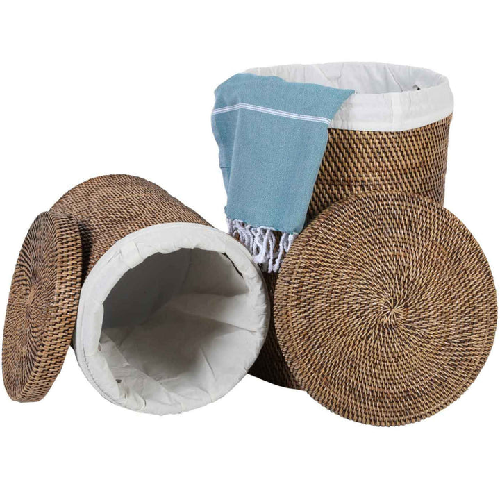 Rattan laundry basket Cleo Brown