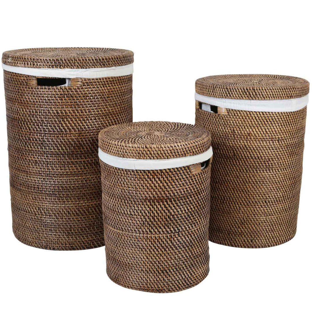 Rattan laundry basket Cleo Brown