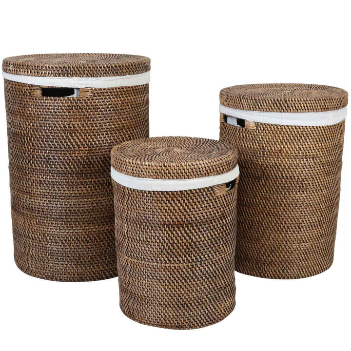 Rattan laundry basket Cleo Brown