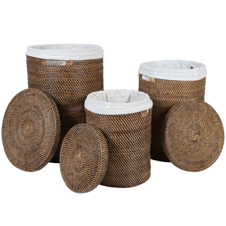 Rattan laundry basket Cleo Brown