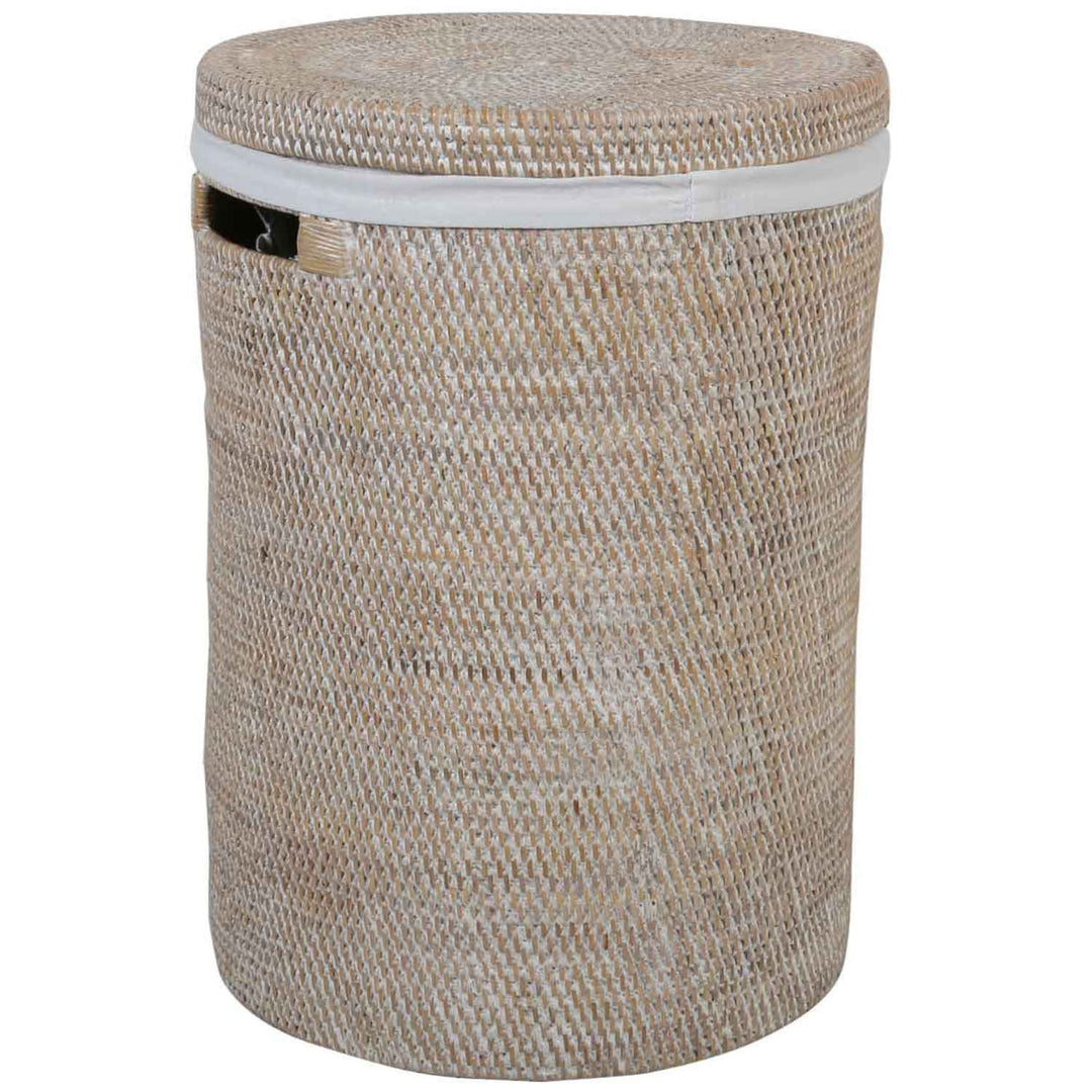 Rattan laundry basket Cleo White