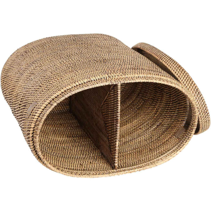 Ela rattan laundry basket with lid