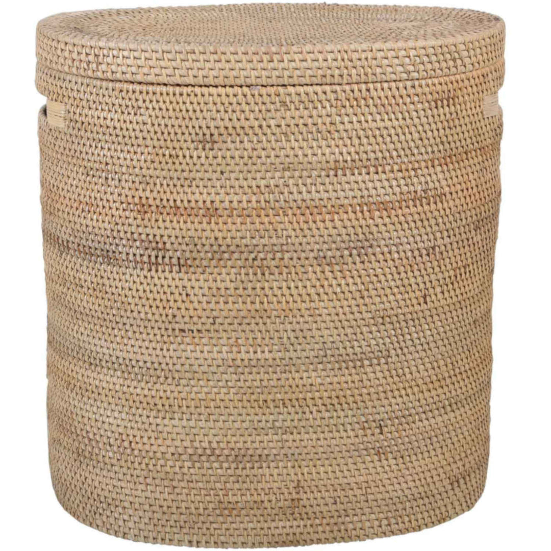 Ela rattan laundry basket with lid