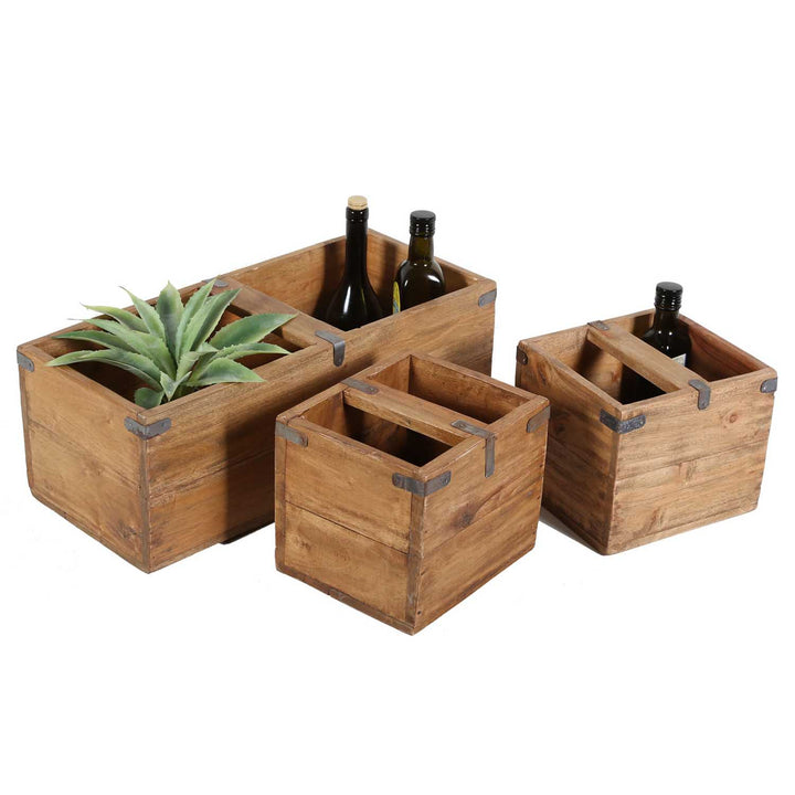 Teak wood box Enzo set of 3