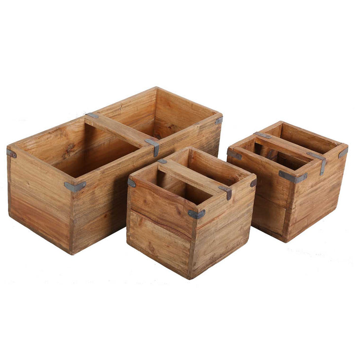 Teak wood box Enzo set of 3