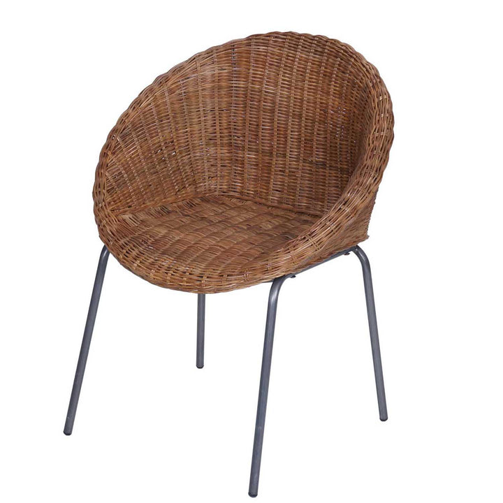 Round rattan armchair Cintra Brown