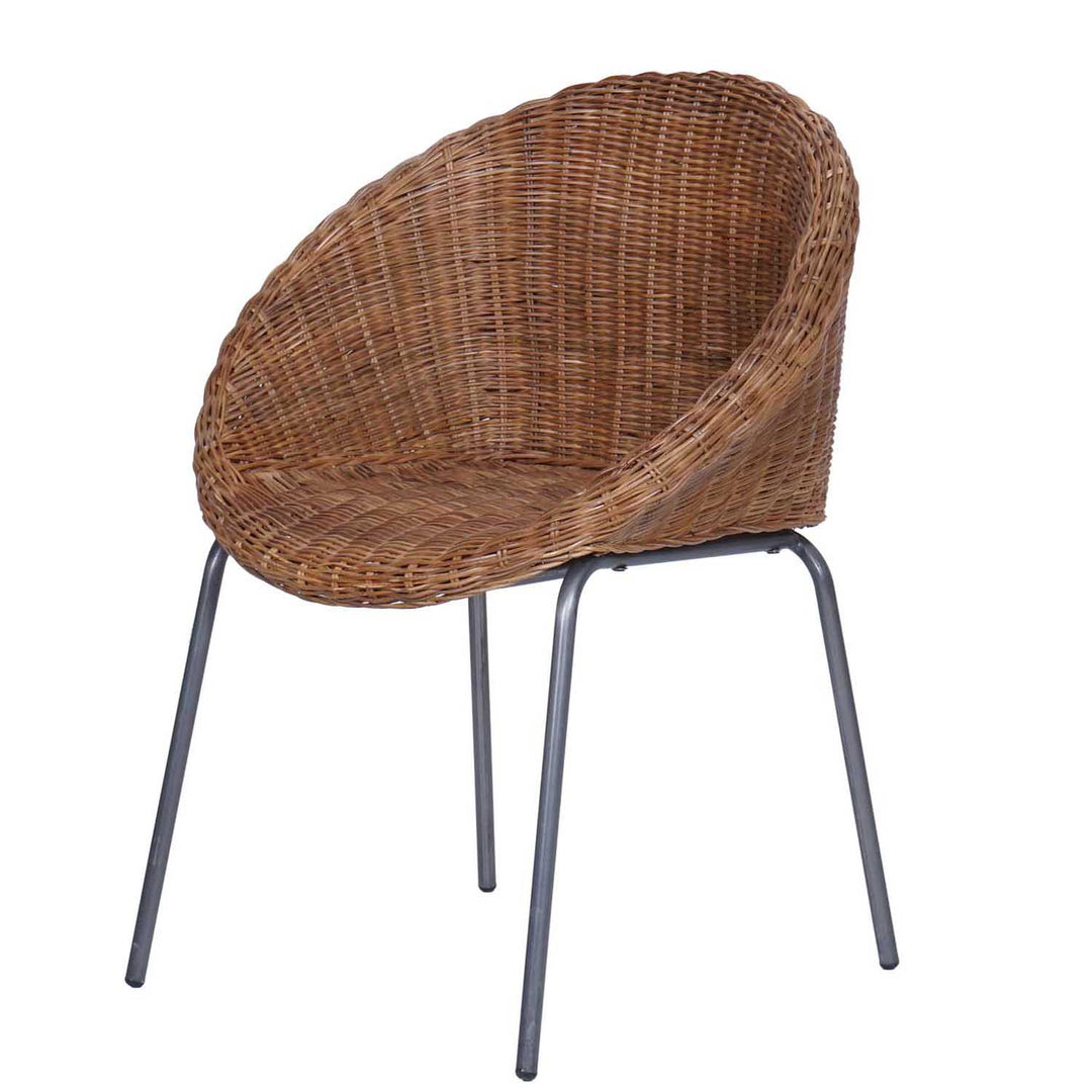 Round rattan armchair Cintra Brown