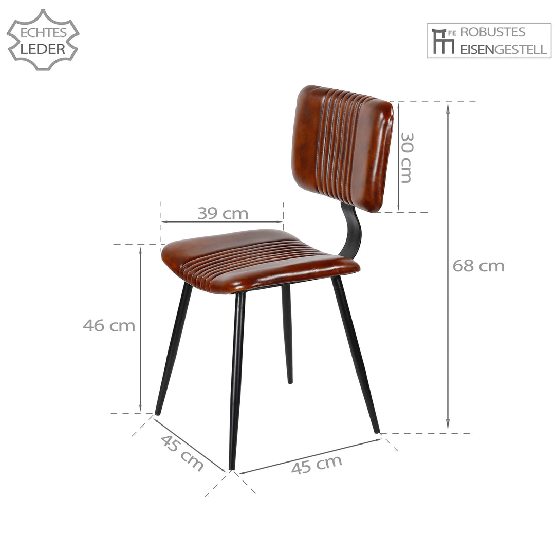 Brown leather dining chairs