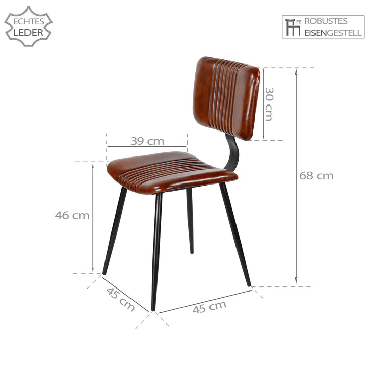 Brown leather dining chairs